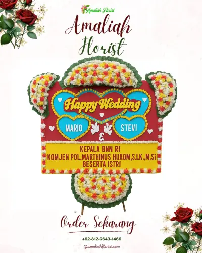 Karangan Papan Bunga Pernikahan di Kampil